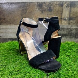 Sam Edelman Synthia Black Suede Sandal 10.0